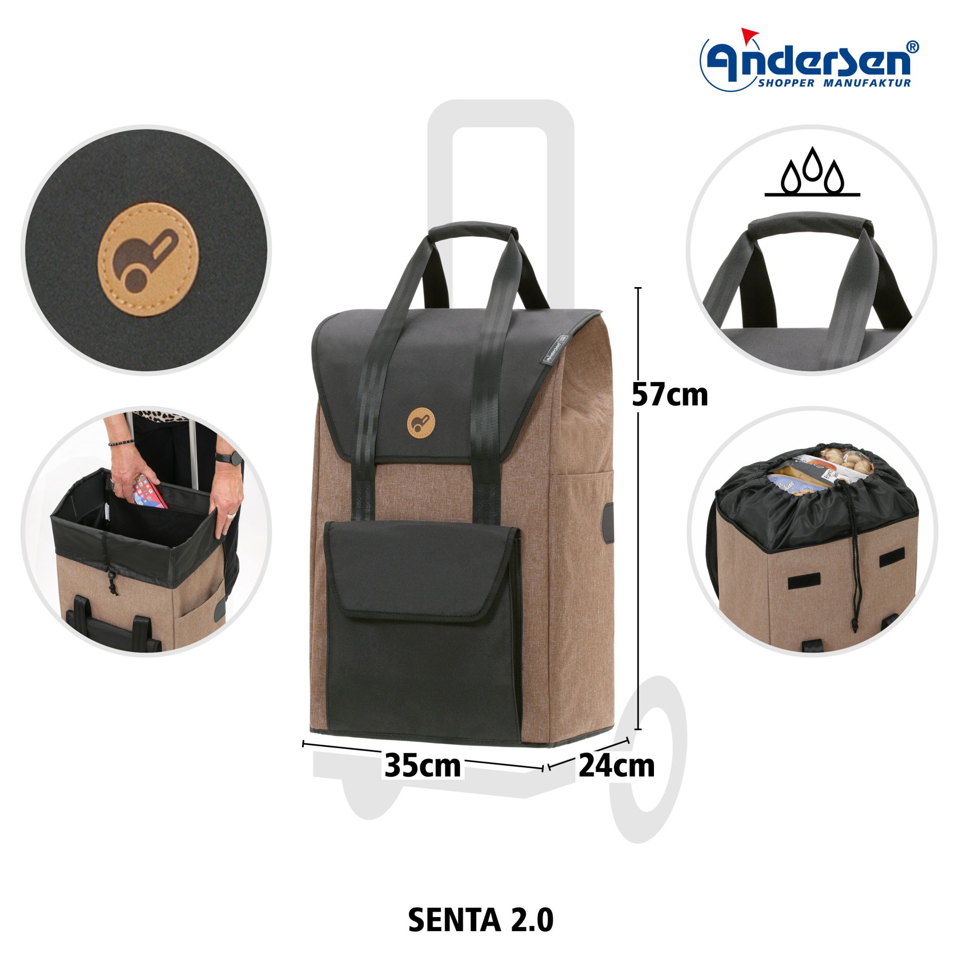 Andersen Shopper Tasche Senta 2.0 Einkaufstrolley – Bild 2