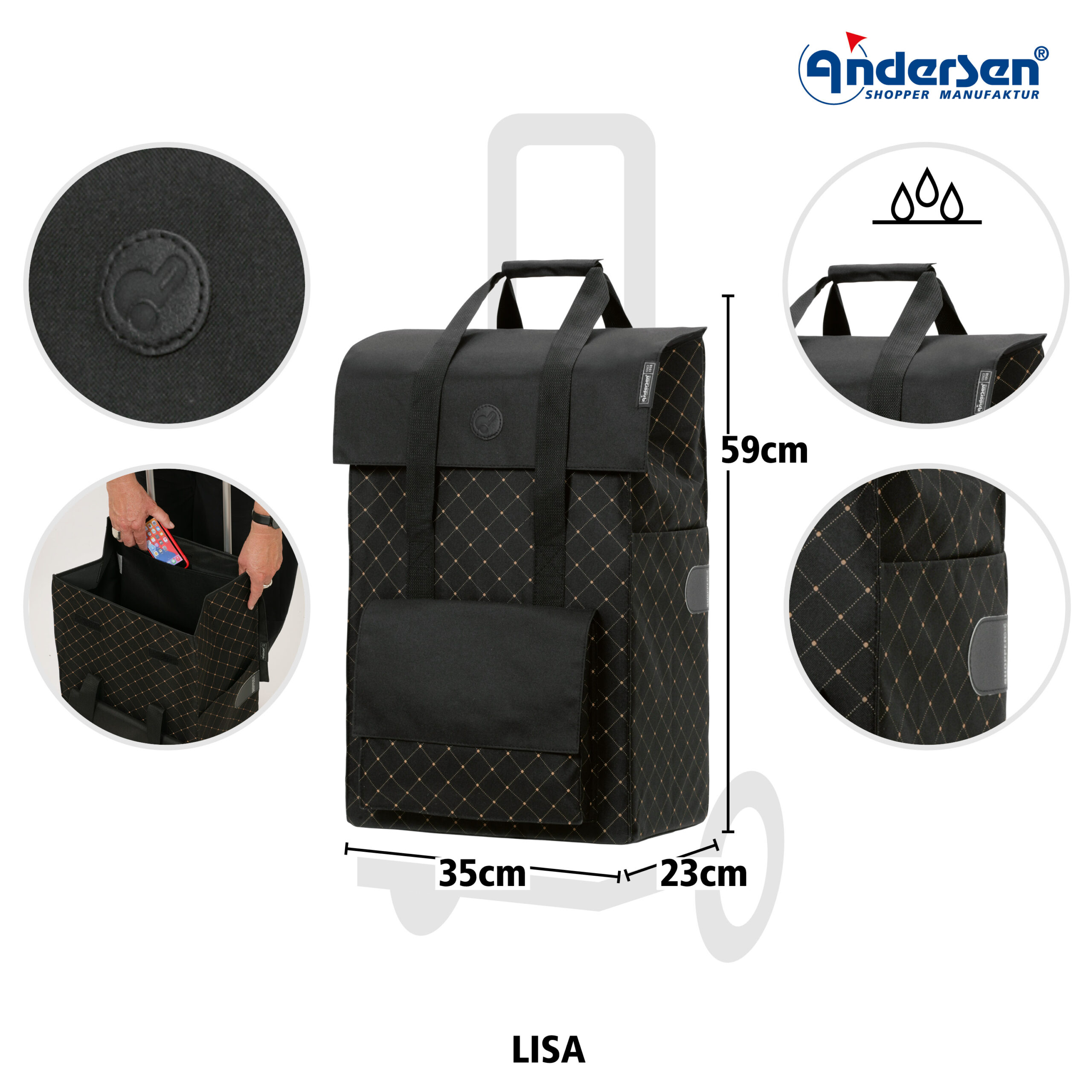 Andersen Shopper Tasche Lisa Einkaufstrolley – Bild 1