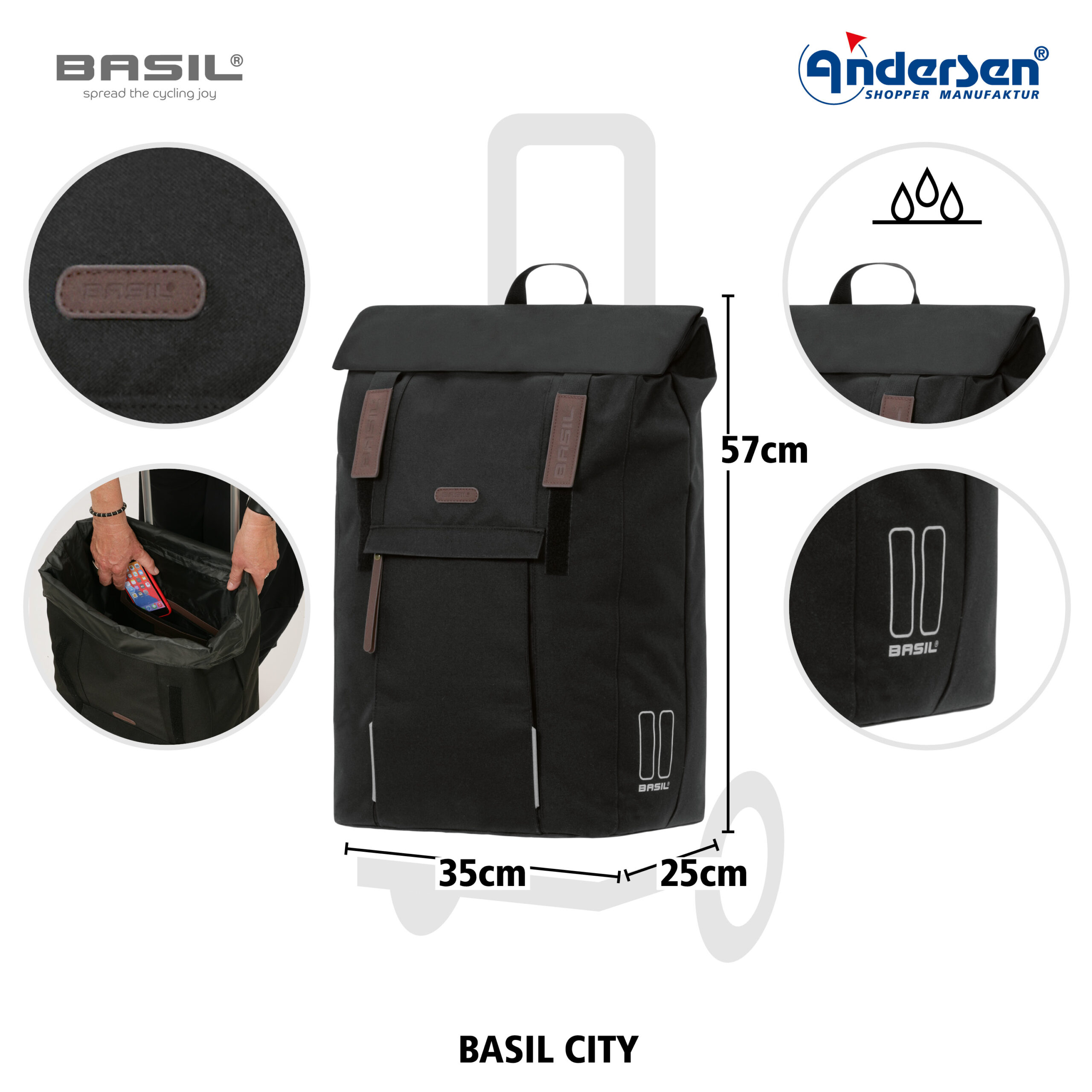 Andersen Shopper Tasche Basil City Einkaufstrolley – Bild 3