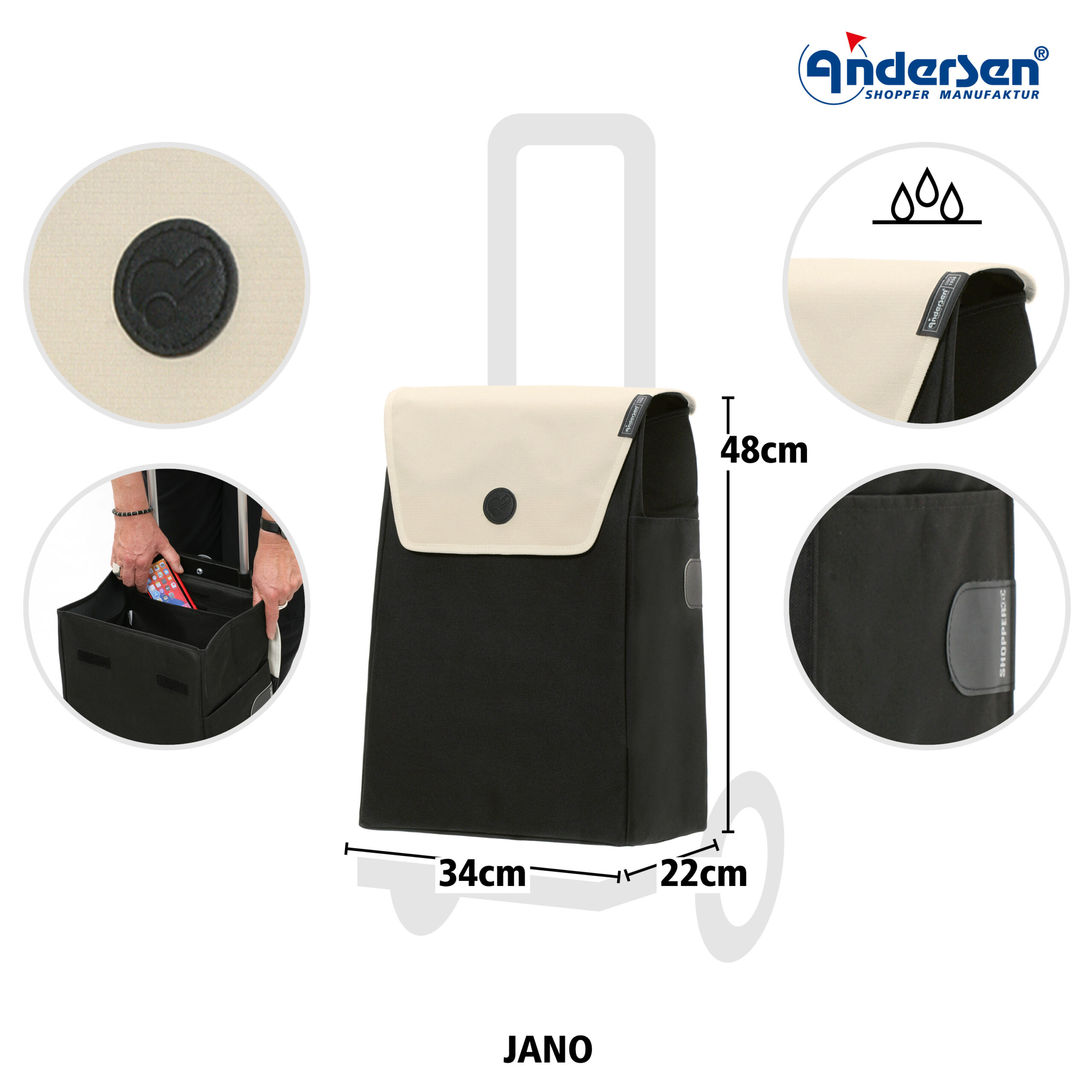 Andersen Shopper Tasche Jano Einkaufstrolley – Bild 1